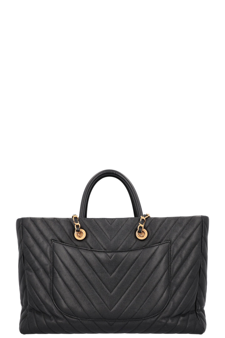 CHANEL Executive 2 Way Tote Bag Leather Black