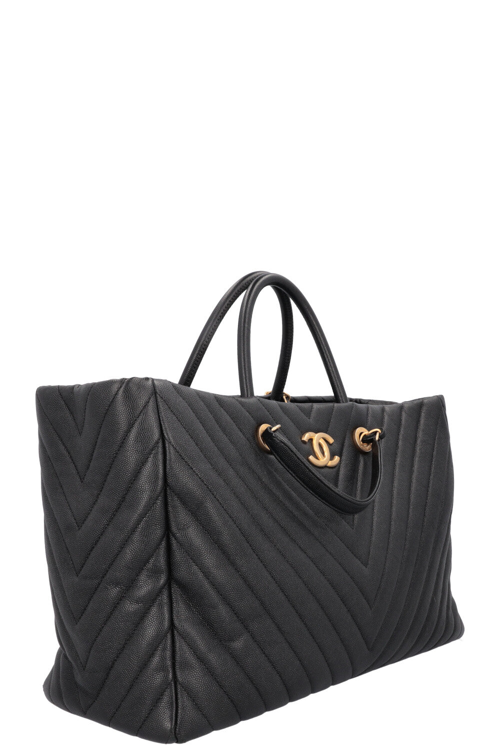 CHANEL Executive 2 Way Tote Bag Leather Black