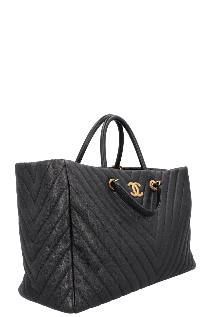 CHANEL Executive 2 Way Tote Bag Leather Black