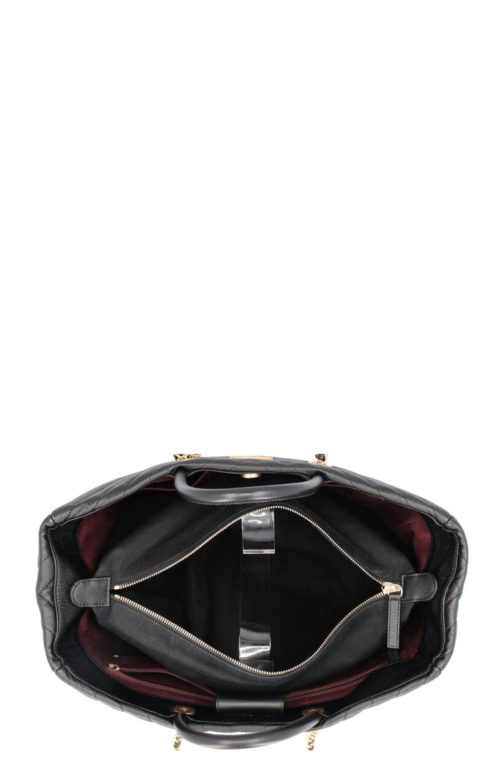 CHANEL Executive 2 Way Tote Bag Leather Black