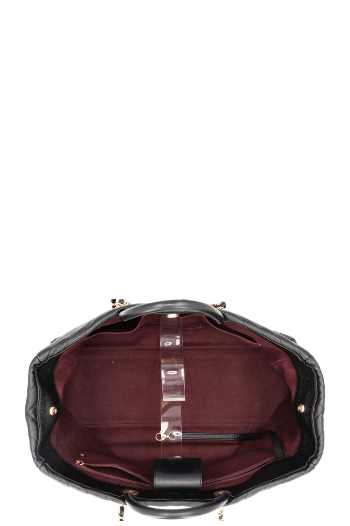 CHANEL Executive 2 Way Tote Bag Leather Black