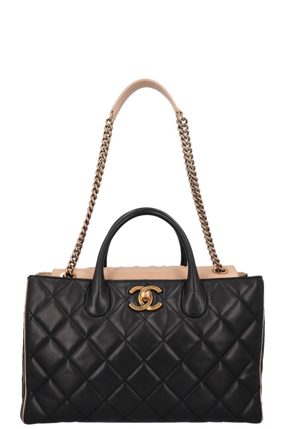 CHANEL Portobello Tote Bag Black Beige