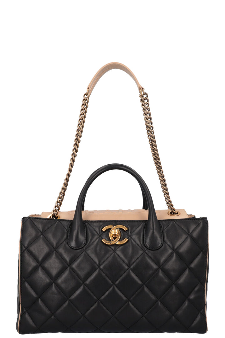 CHANEL Portobello Tote Bag Black Beige