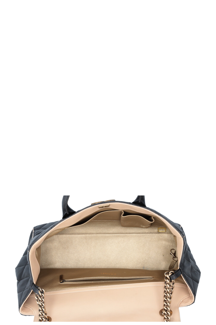 CHANEL Portobello Tote Bag Black Beige