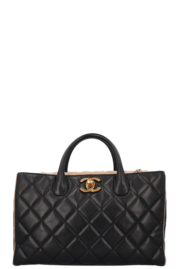 CHANEL Portobello Tote Bag Black Beige