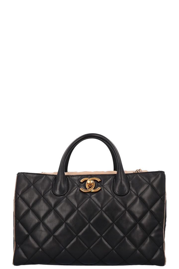 CHANEL Portobello Tote Bag Black Beige