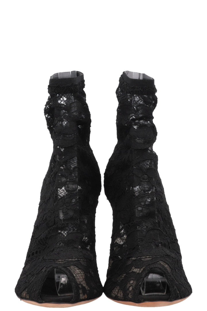 DOLCE&GABBANA Lace Sock Heels Black