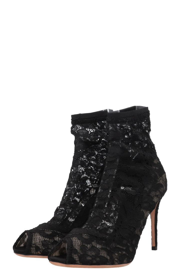 DOLCE&GABBANA Lace Sock Heels Black