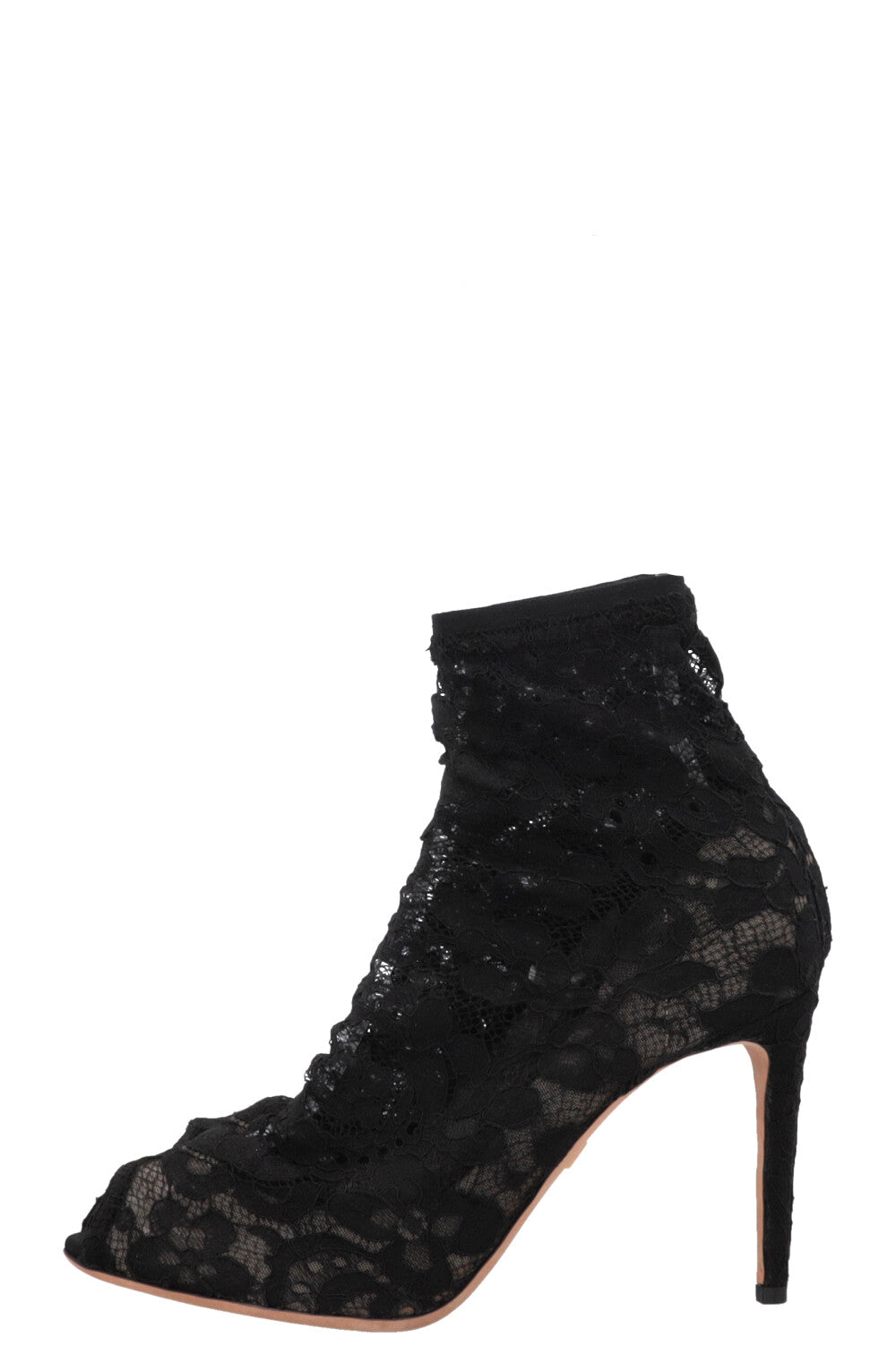 DOLCE&GABBANA Lace Sock Heels Black