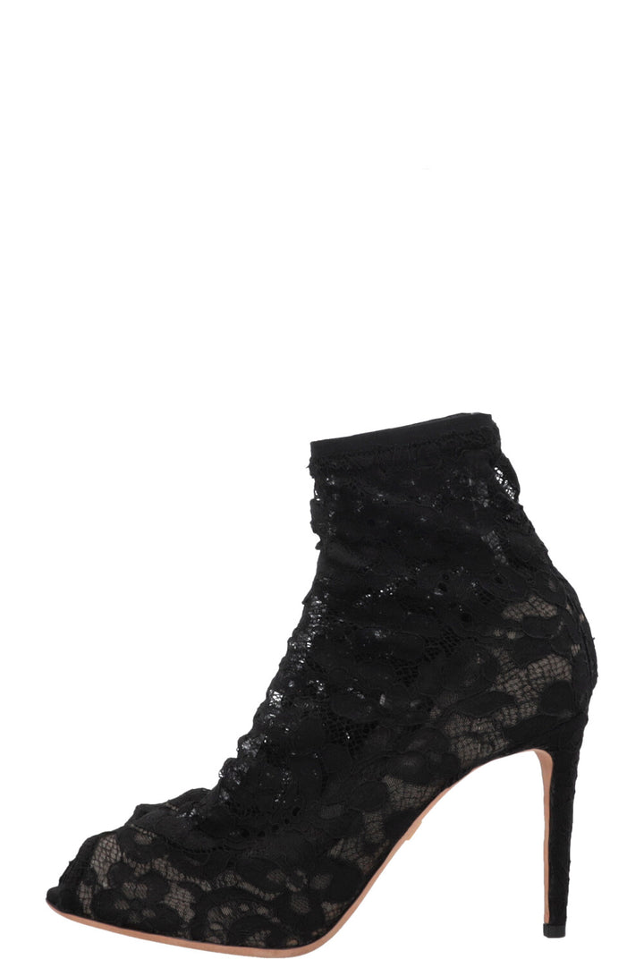 DOLCE&GABBANA Lace Sock Heels Black