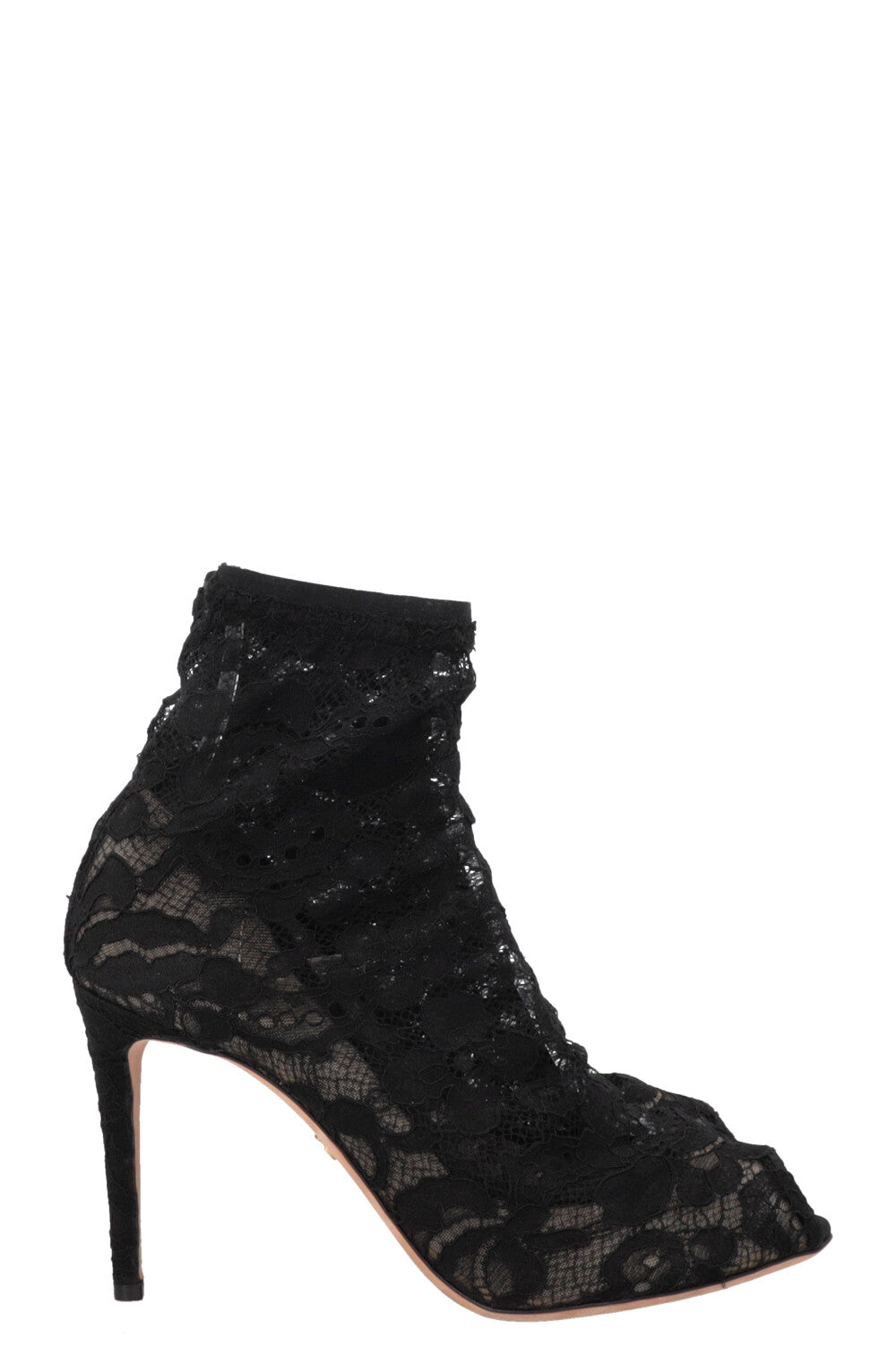 DOLCE&GABBANA Lace Sock Heels Black