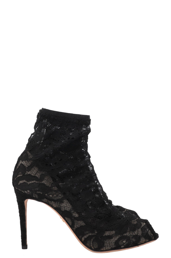 DOLCE&GABBANA Lace Sock Heels Black