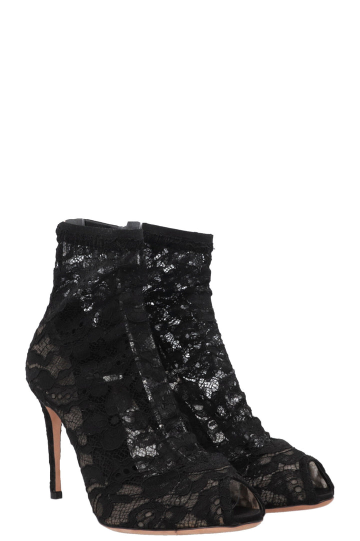 DOLCE&GABBANA Lace Sock Heels Black