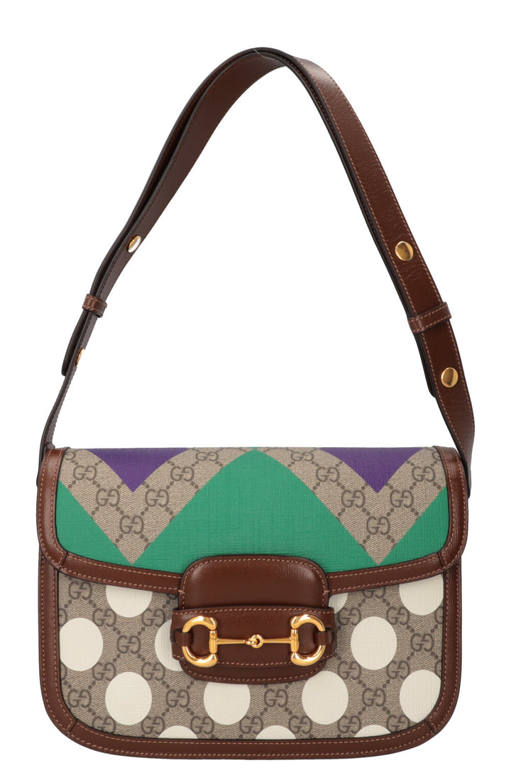 GUCCI Horsebit 1955 Supreme Canvas Shoulder Bag