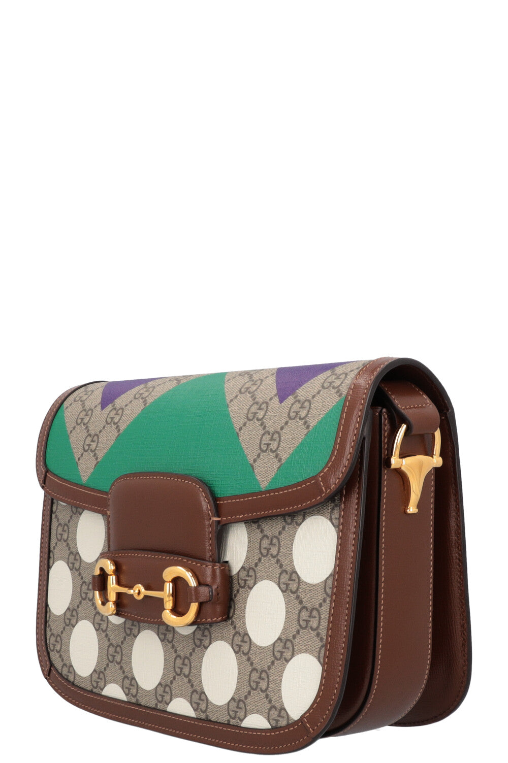 GUCCI Horsebit 1955 Supreme Canvas Shoulder Bag