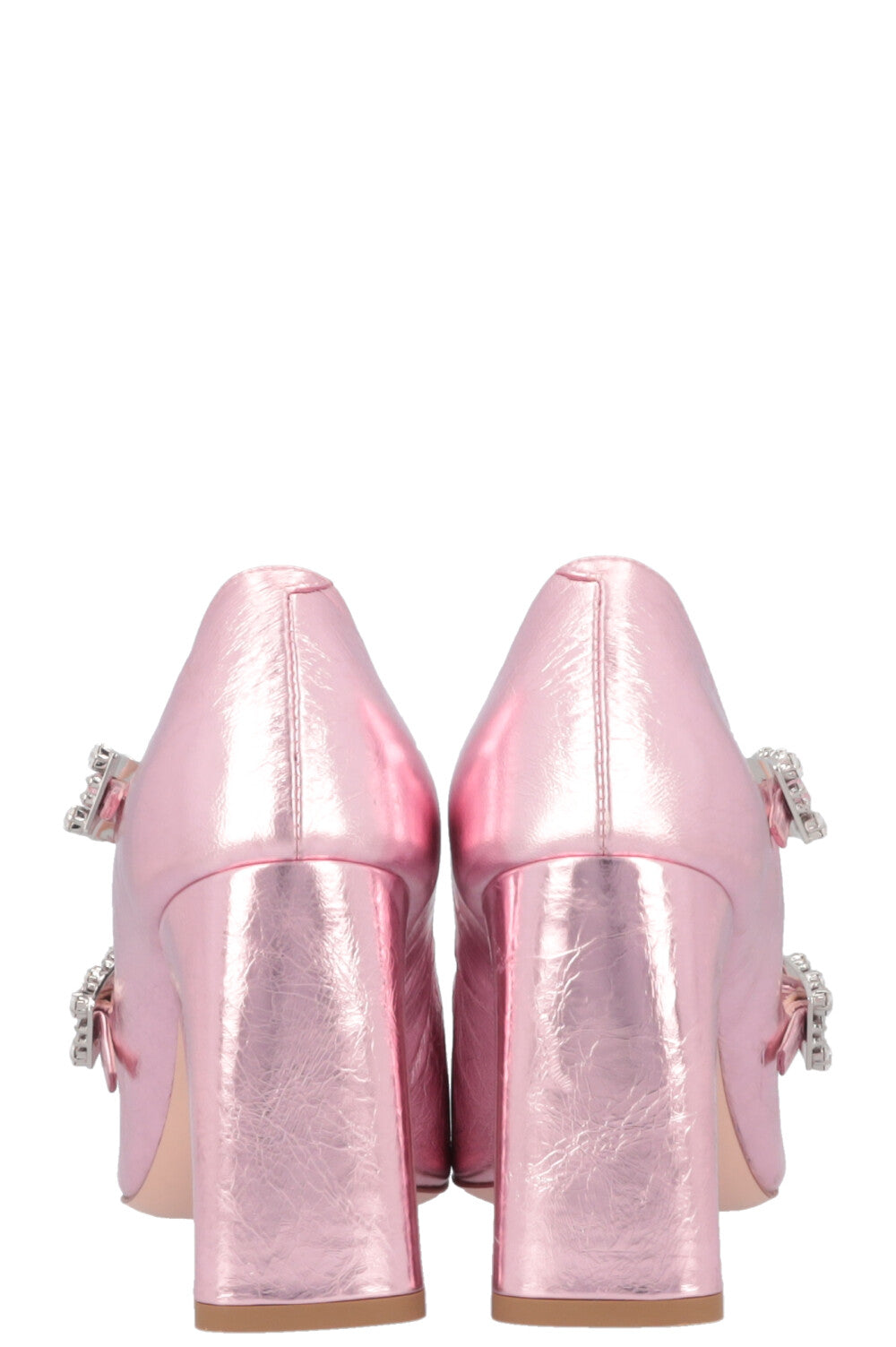 ROGER VIVIER Tres Vivier Babies Mini Metallic Pink Heels