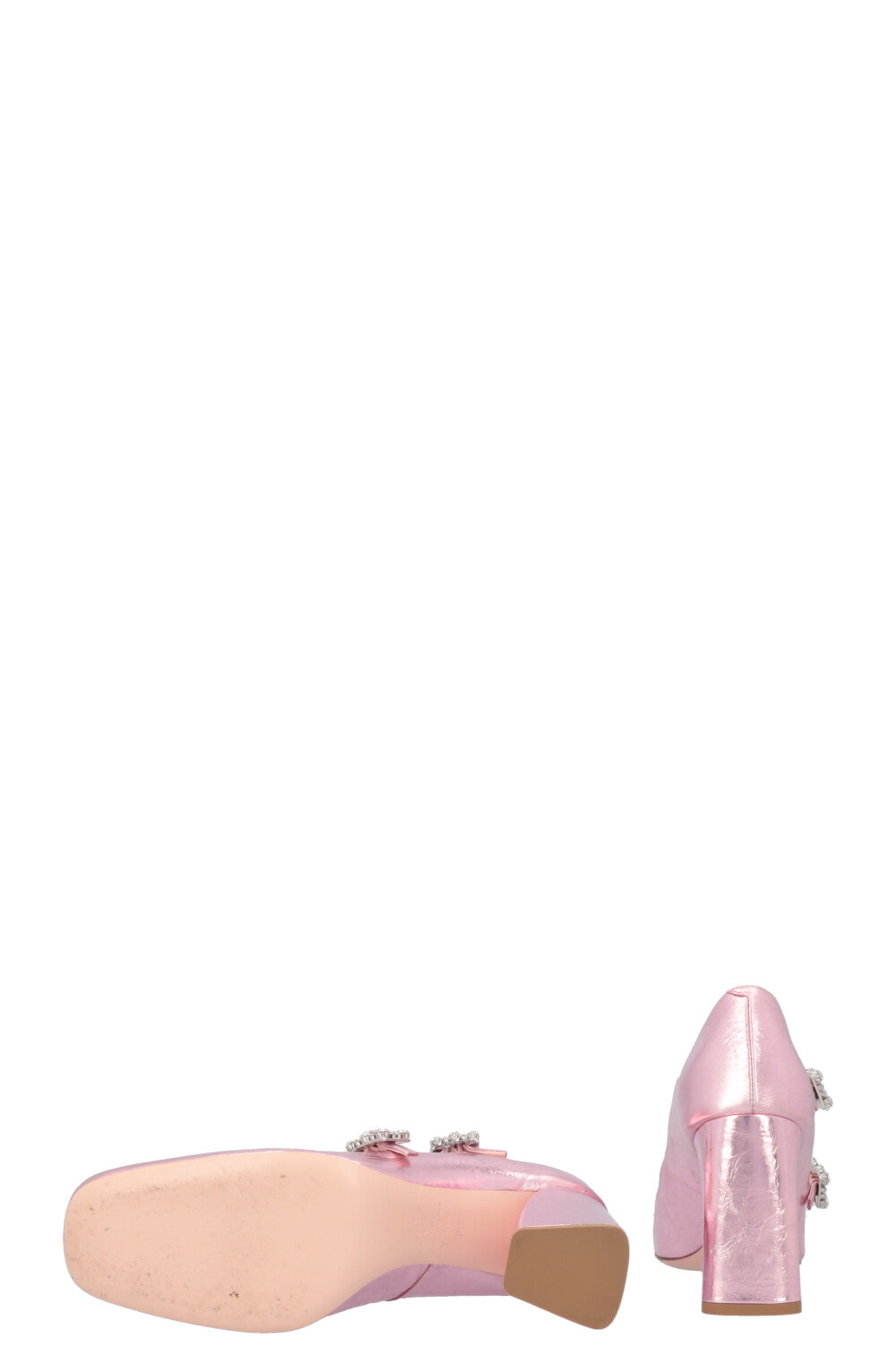 ROGER VIVIER Tres Vivier Babies Mini Metallic Pink Heels