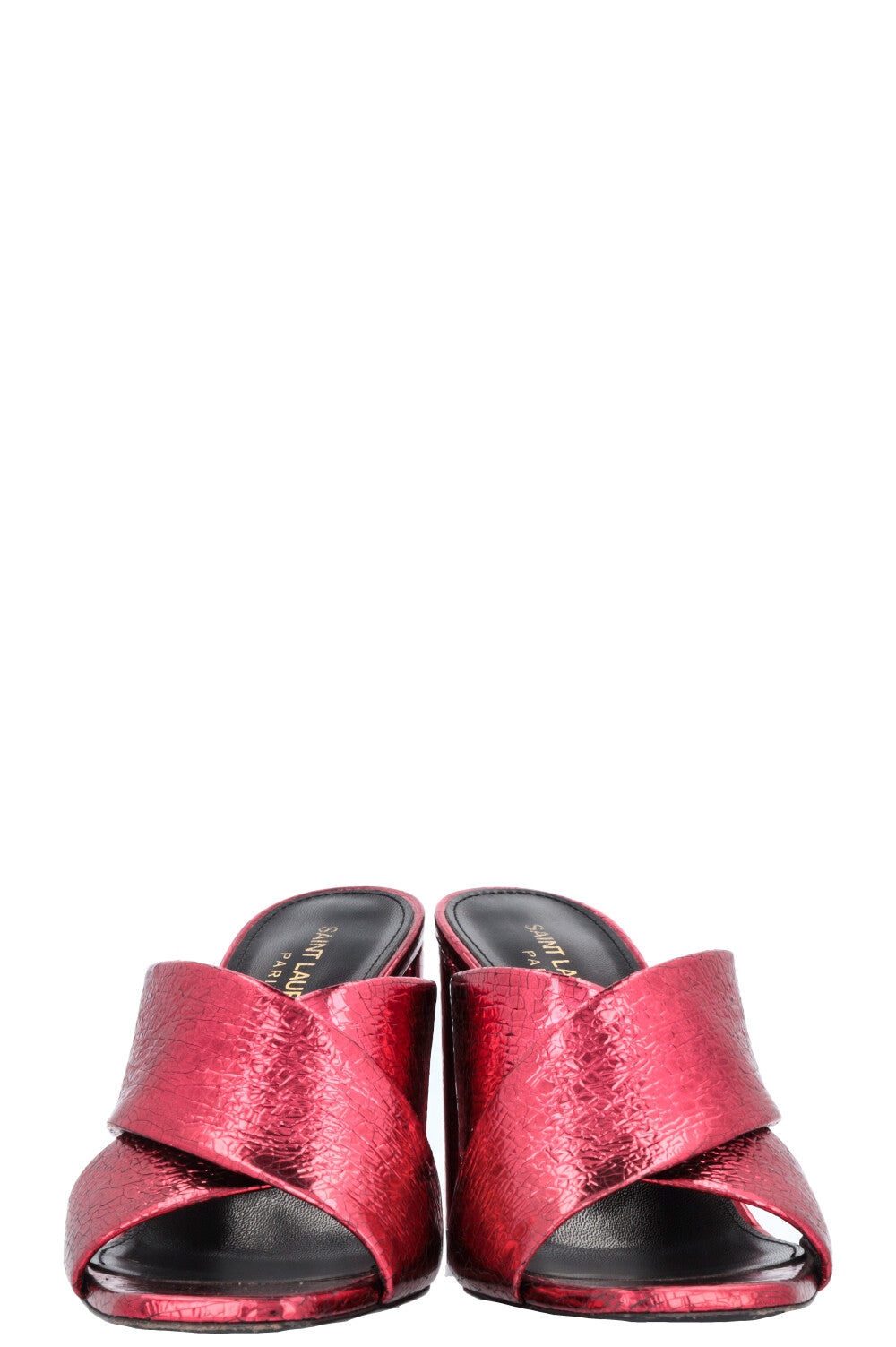 SAINT LAURENT Loulou Heels Metallic Red