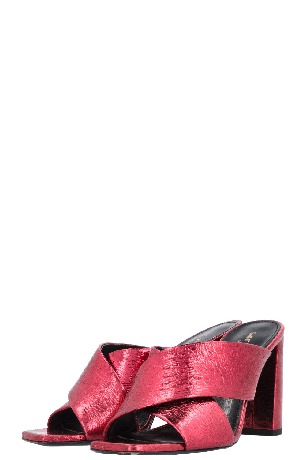 SAINT LAURENT Loulou Heels Metallic Red