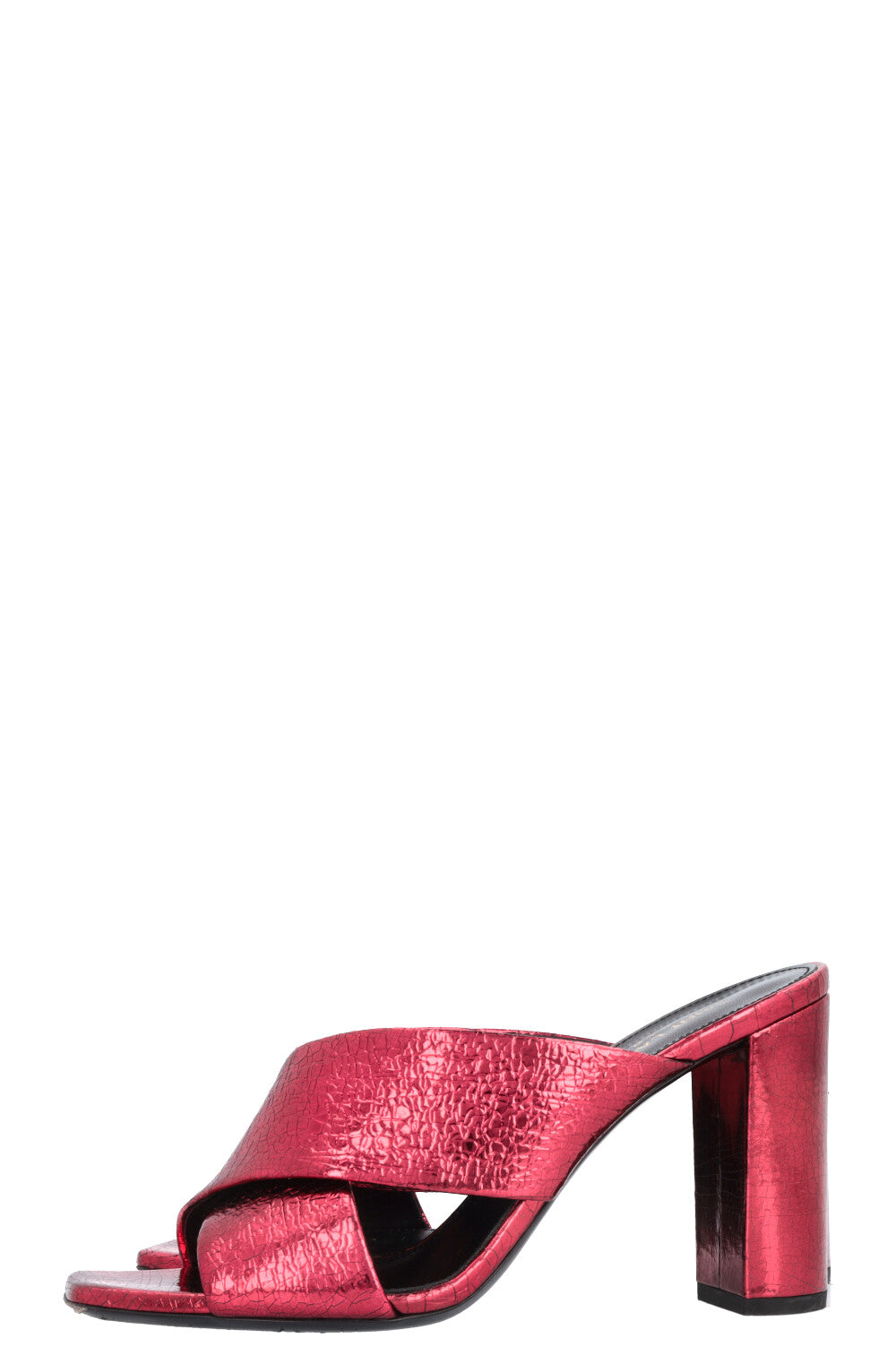 SAINT LAURENT Loulou Heels Metallic Red