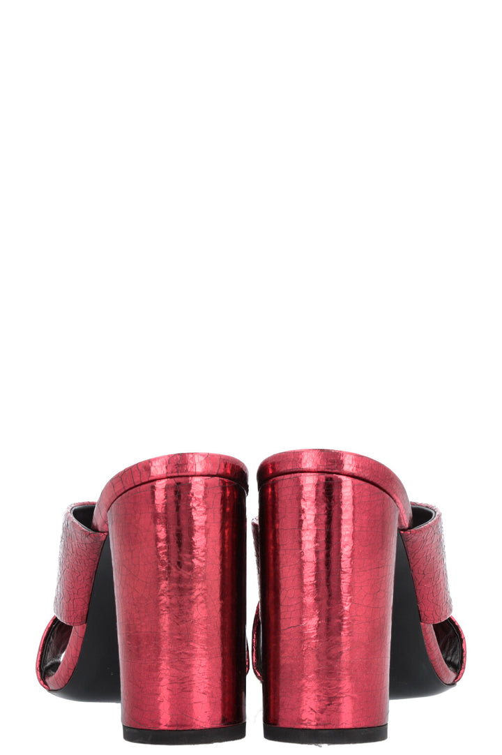 SAINT LAURENT Loulou Heels Metallic Red