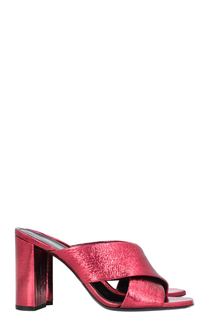 SAINT LAURENT Loulou Heels Metallic Red
