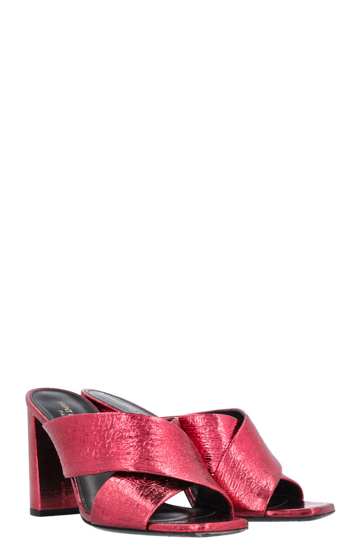 SAINT LAURENT Loulou Heels Metallic Red