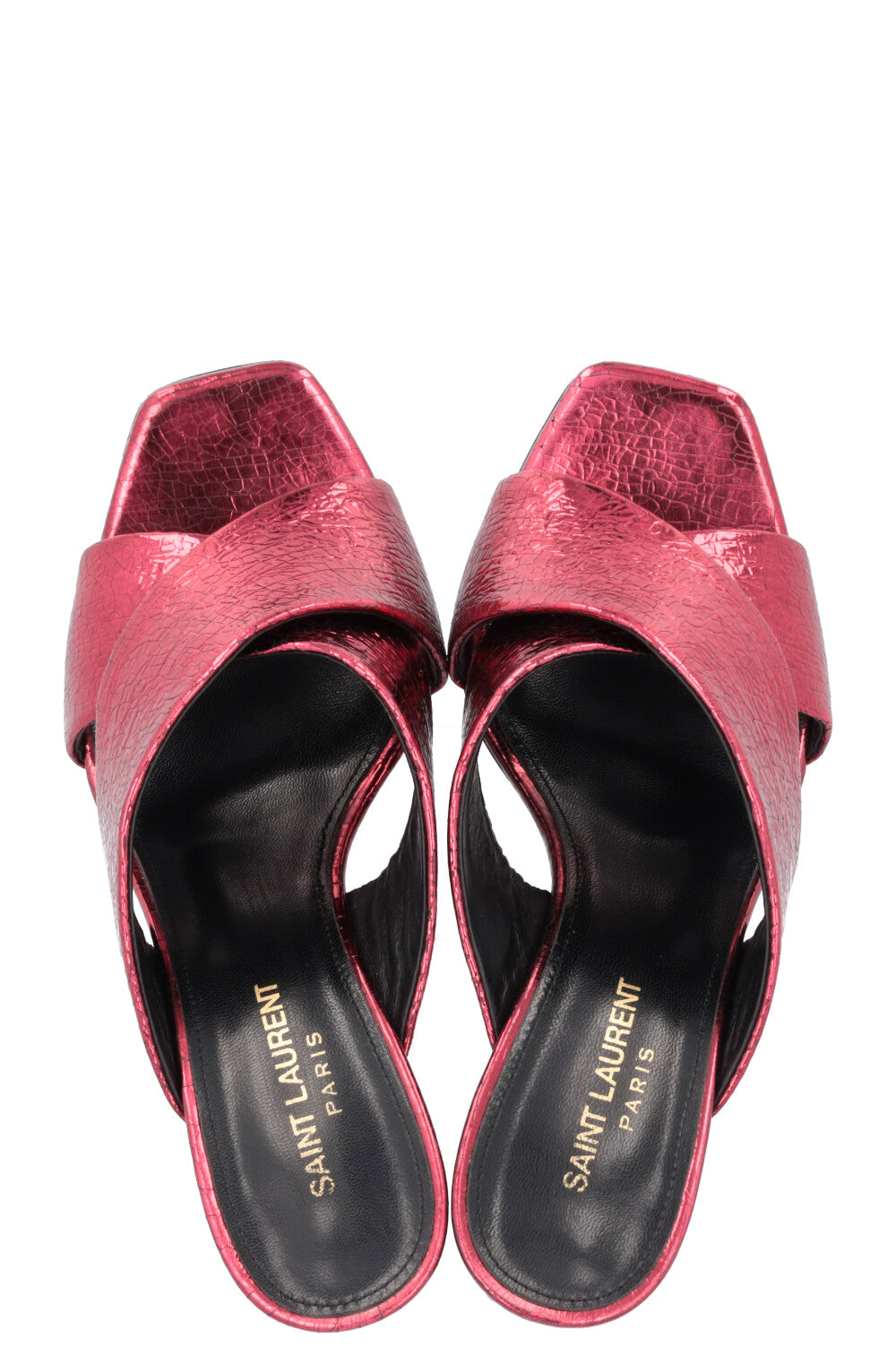 SAINT LAURENT Loulou Heels Metallic Red
