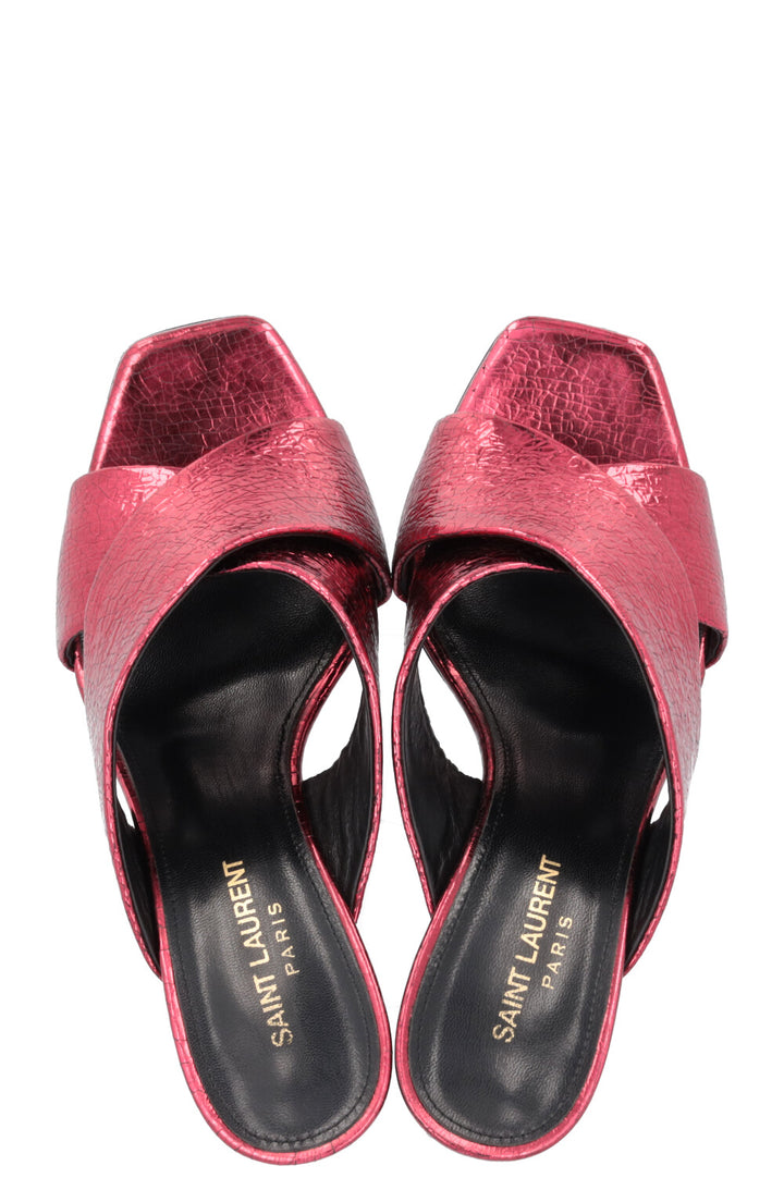 SAINT LAURENT Loulou Heels Metallic Red