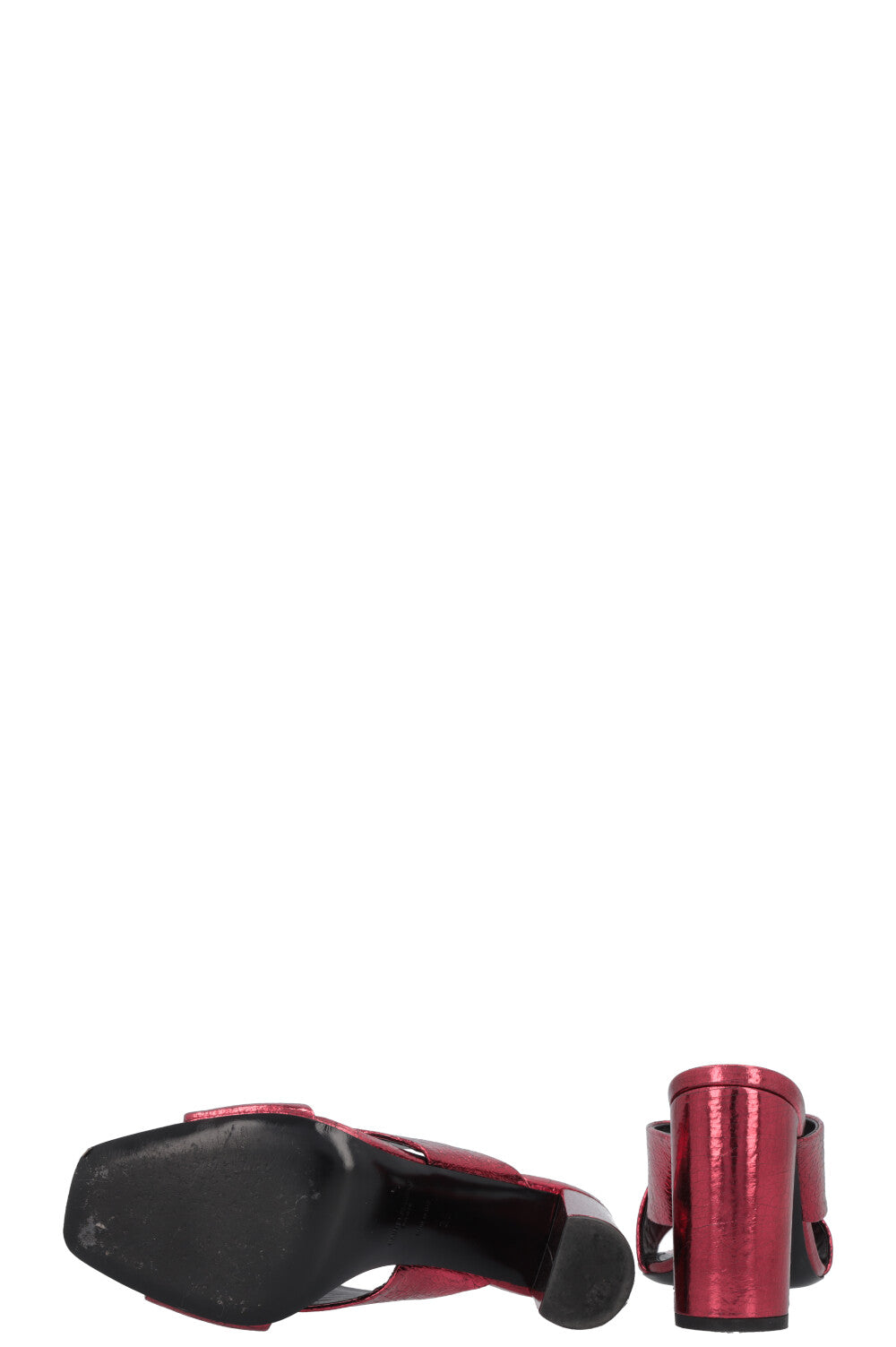 SAINT LAURENT Loulou Heels Metallic Red