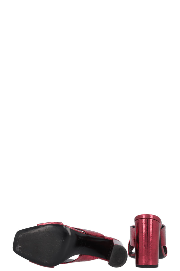 SAINT LAURENT Loulou Heels Metallic Red