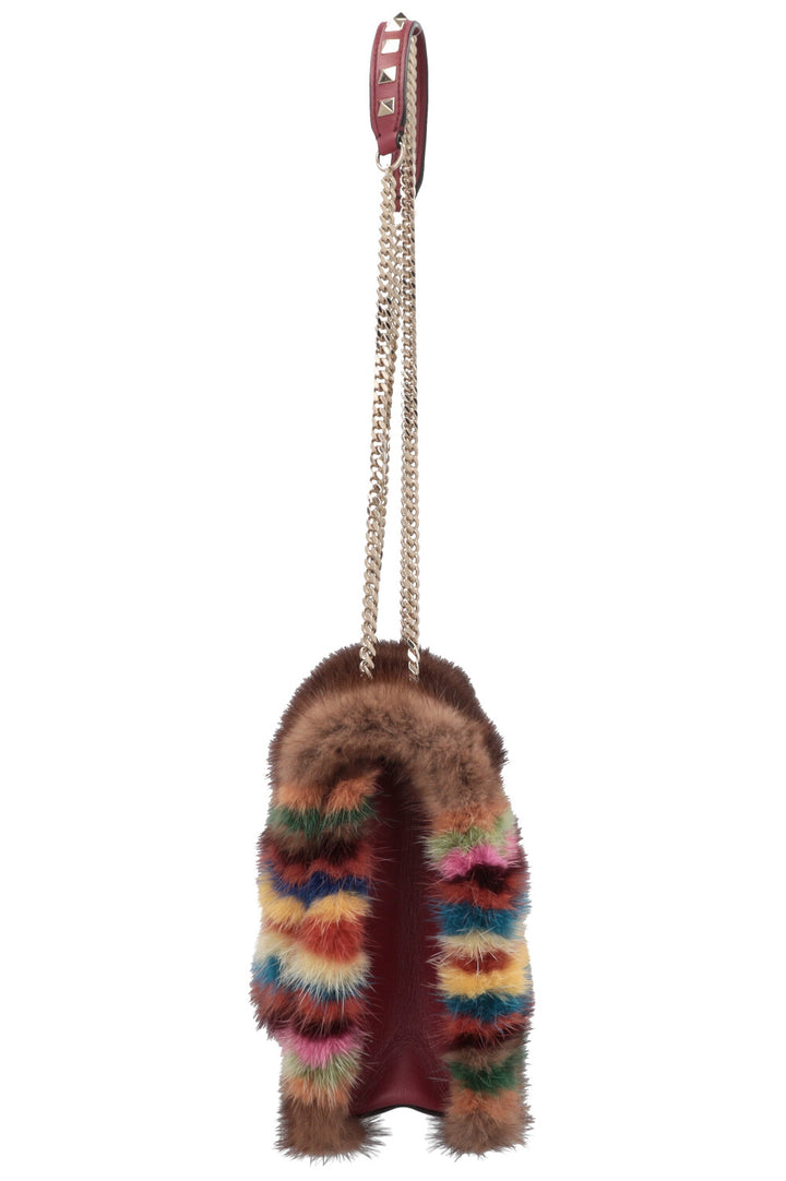 Sac bandoulière VALENTINO en vison marron multicolore