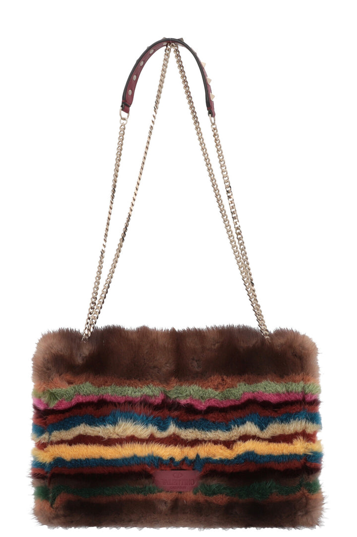 Sac bandoulière VALENTINO en vison marron multicolore