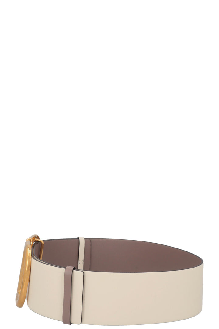 VALENTINO VLogo Waist Belt Ivory Nude