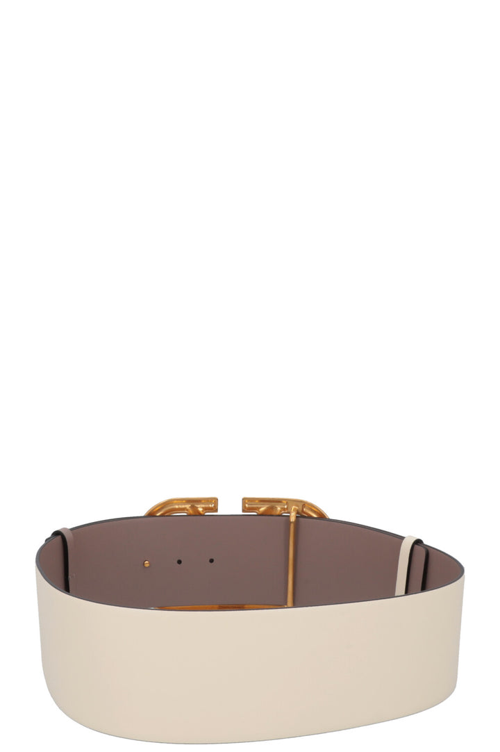 VALENTINO VLogo Waist Belt Ivory Nude