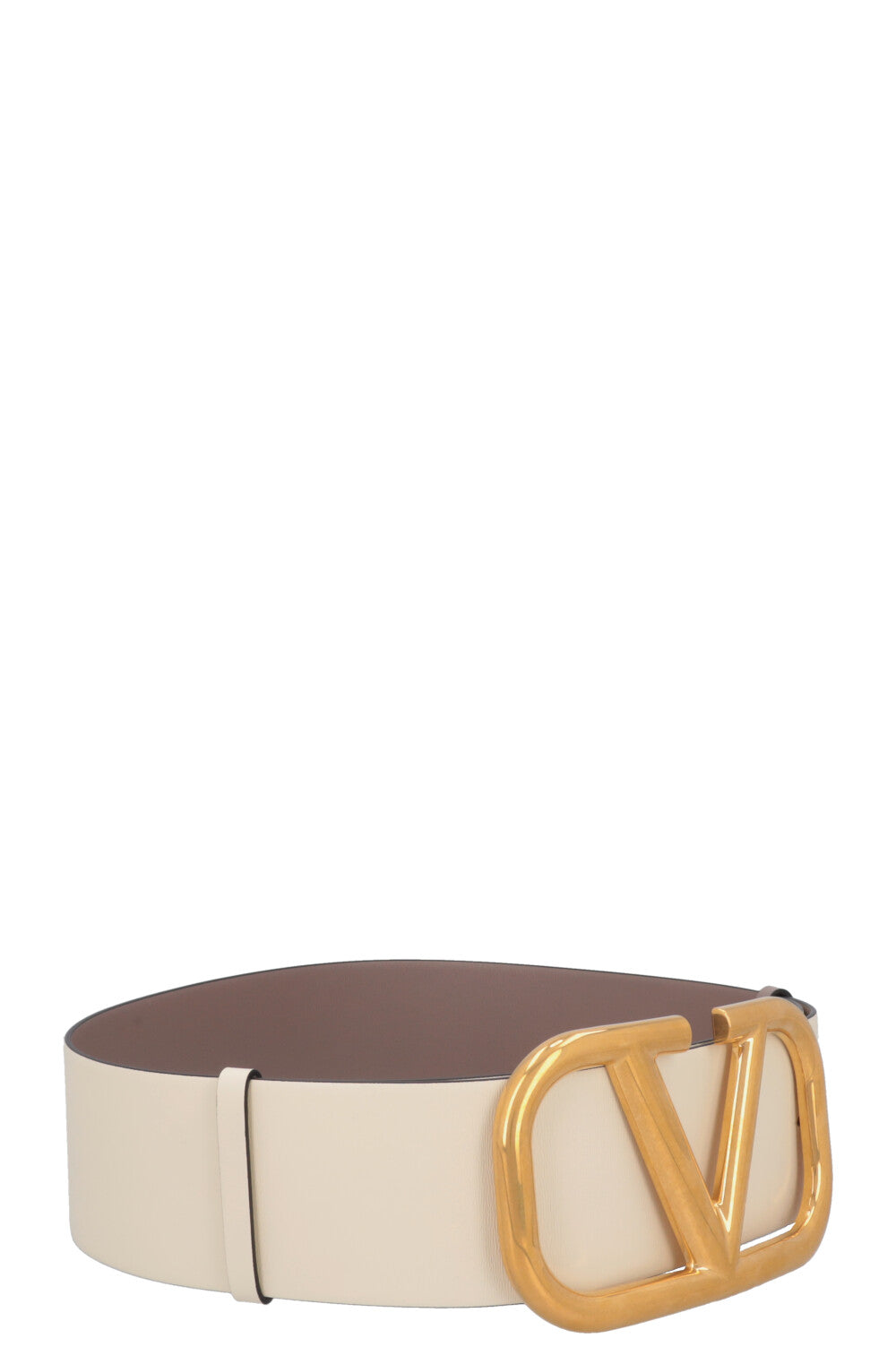 VALENTINO VLogo Waist Belt Ivory Nude