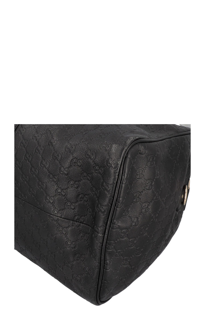 GUCCI Signature Supreme GG Duffle Bag Leather Black