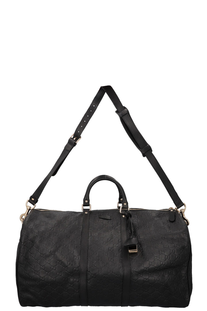 GUCCI Signature Supreme GG Duffle Bag Leather Black