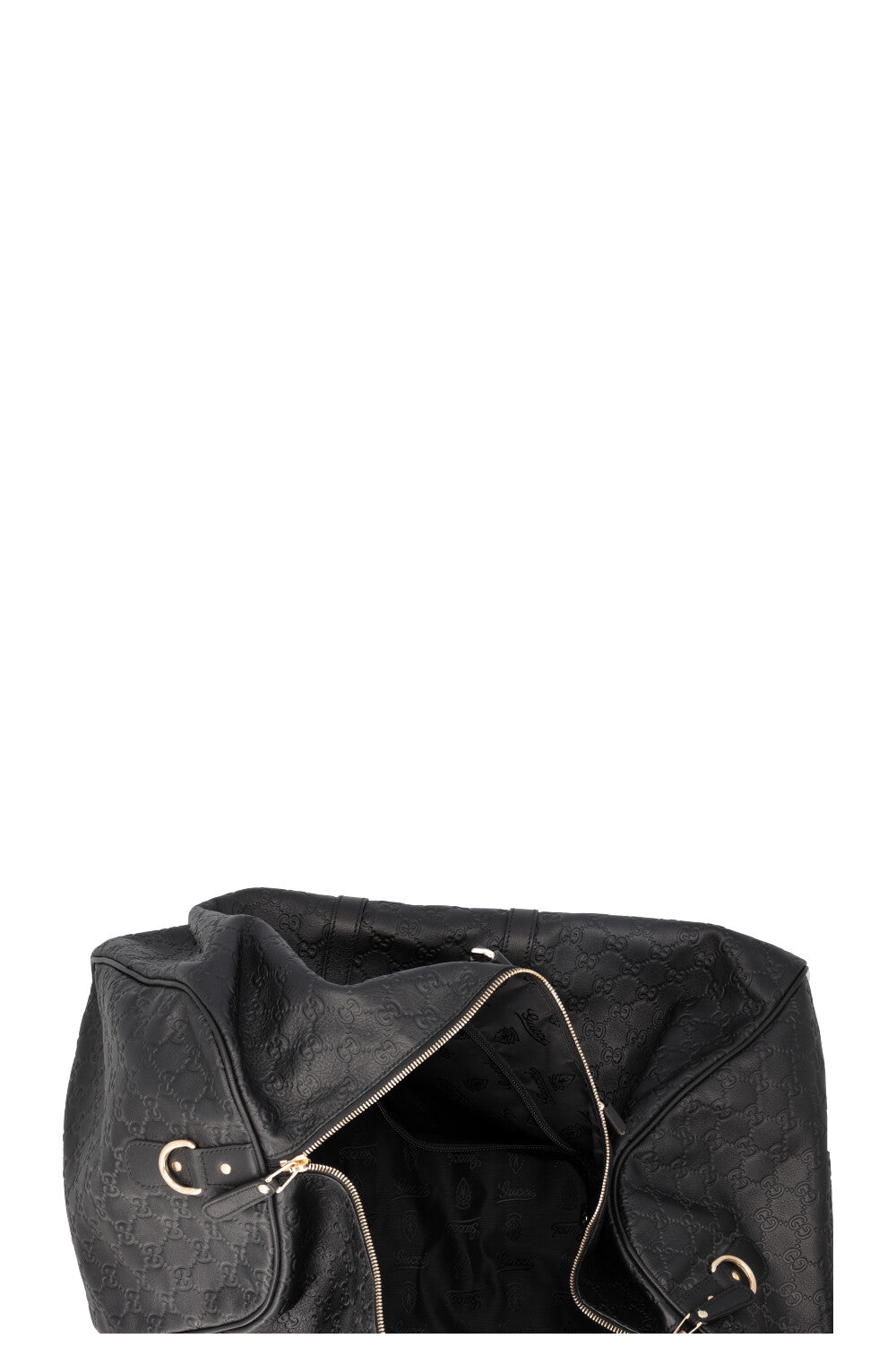 GUCCI Signature Supreme GG Duffle Bag Leather Black