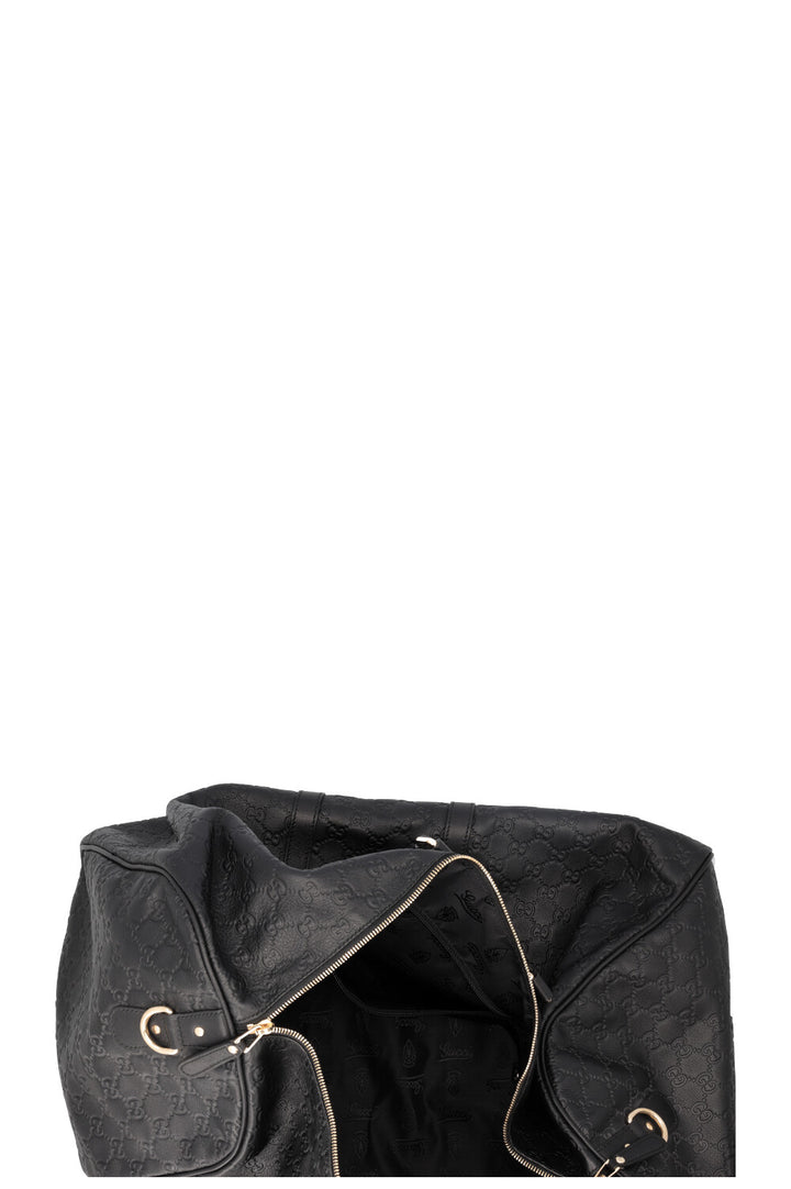 GUCCI Signature Supreme GG Duffle Bag Leather Black