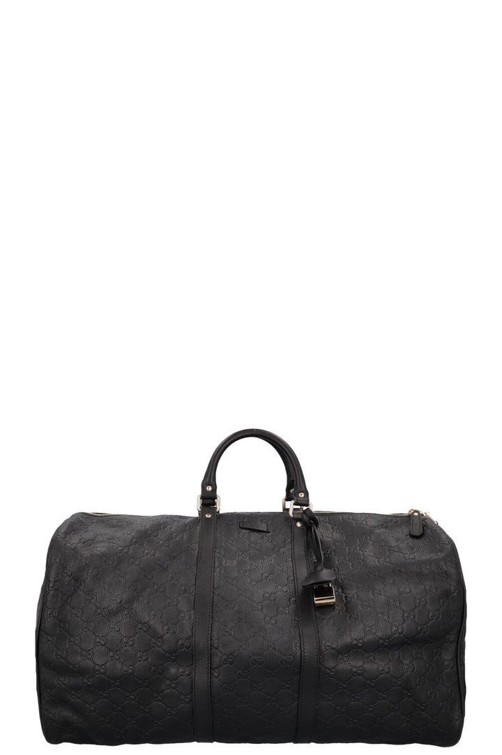 GUCCI Signature Supreme GG Duffle Bag Leather Black