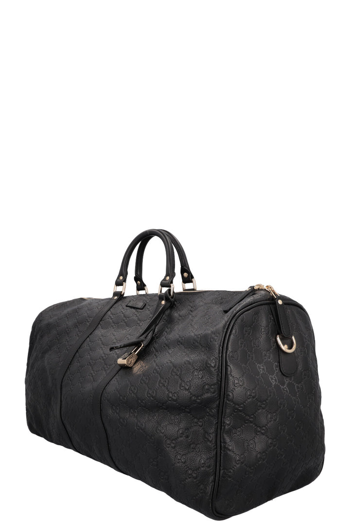 GUCCI Signature Supreme GG Duffle Bag Leather Black