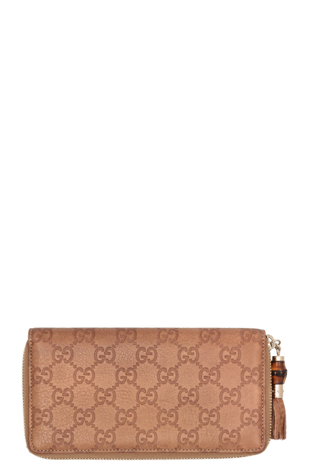 GUCCI Zip Around Wallet GG Brown