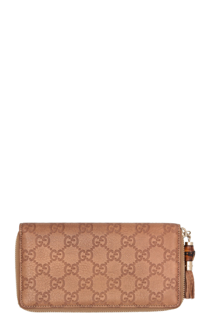 GUCCI Zip Around Wallet GG Brown