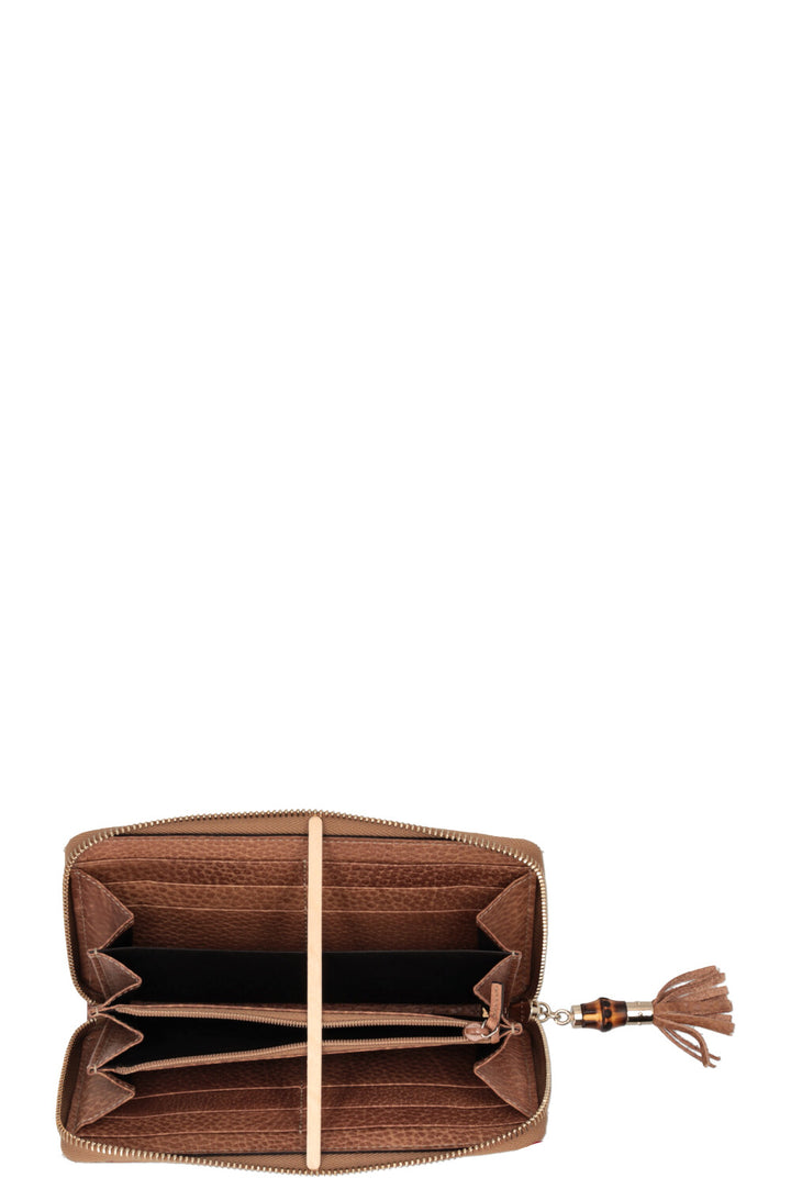 GUCCI Zip Around Wallet GG Brown
