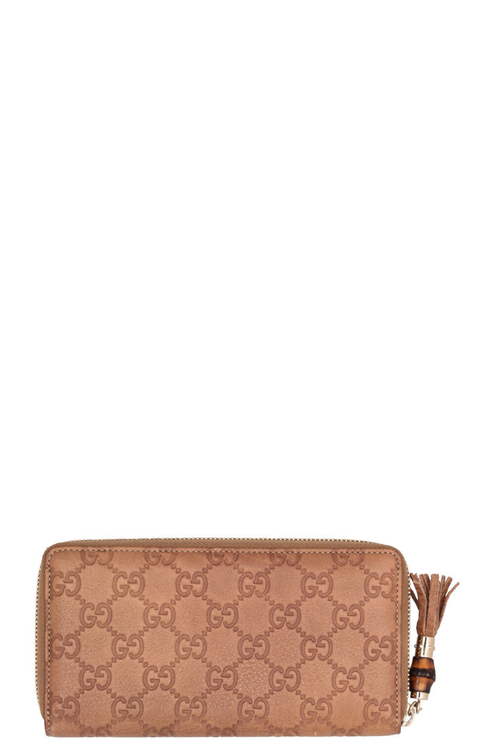 GUCCI Zip Around Wallet GG Brown
