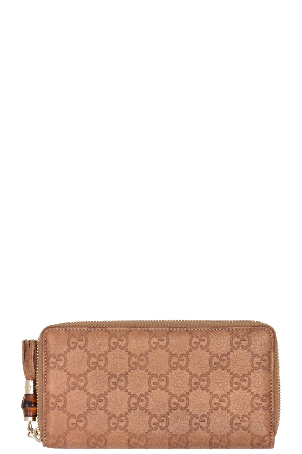 GUCCI Zip Around Wallet GG Brown