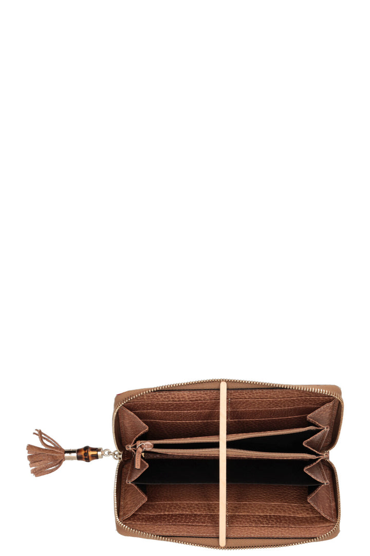 GUCCI Zip Around Wallet GG Brown
