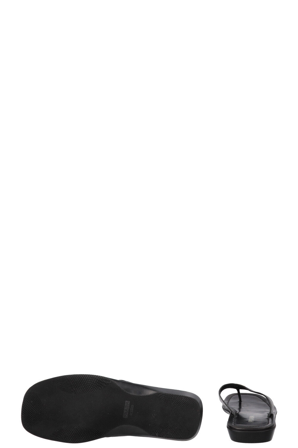 Sandales PRADA Logo Cuir Noir