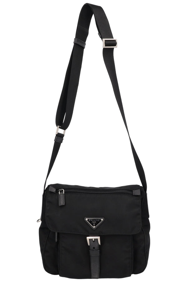 PRADA Nylon Messenger Bag Black